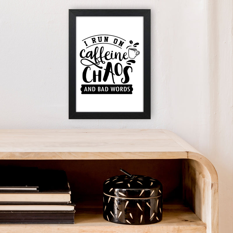 Caffeine And Bad Words  Art Print by Pixy Paper A4 White Frame