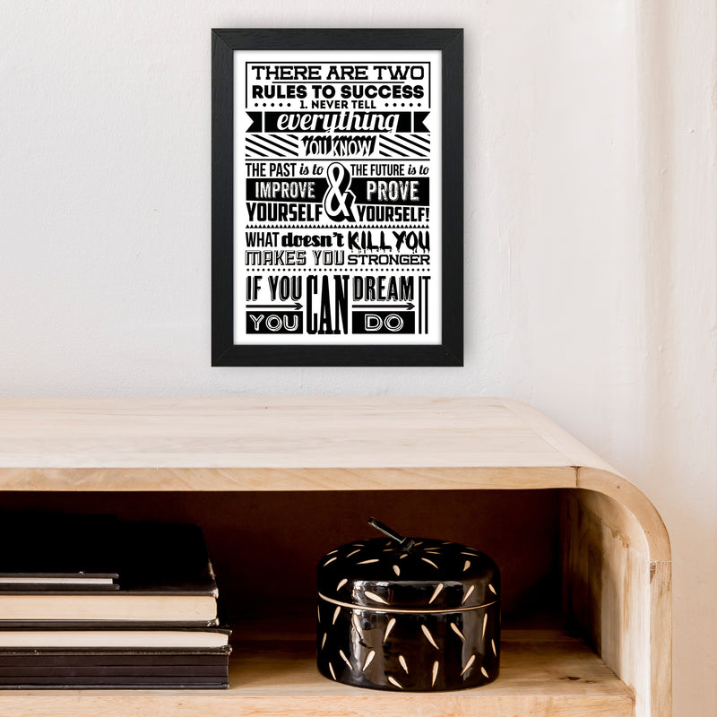 Rules To Success Vintage  Art Print by Pixy Paper A4 White Frame