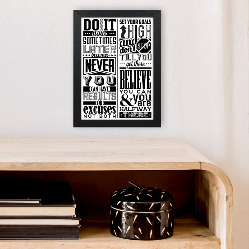 Do It Now Vintage  Art Print by Pixy Paper A4 White Frame