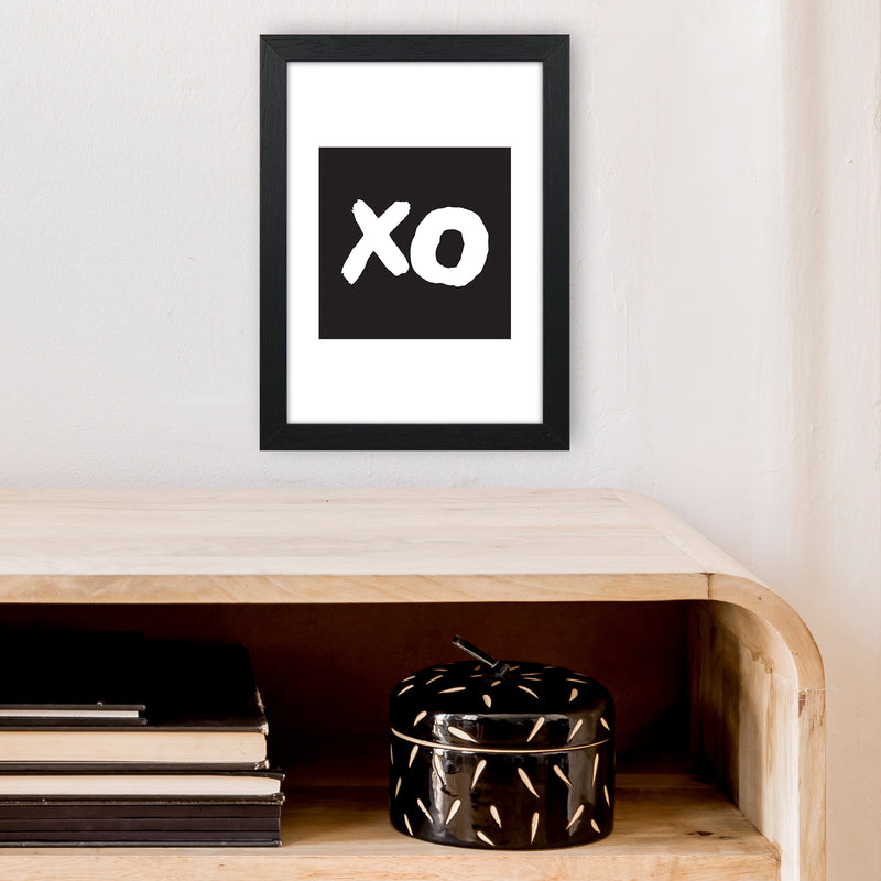 Xo Black Box  Art Print by Pixy Paper A4 White Frame