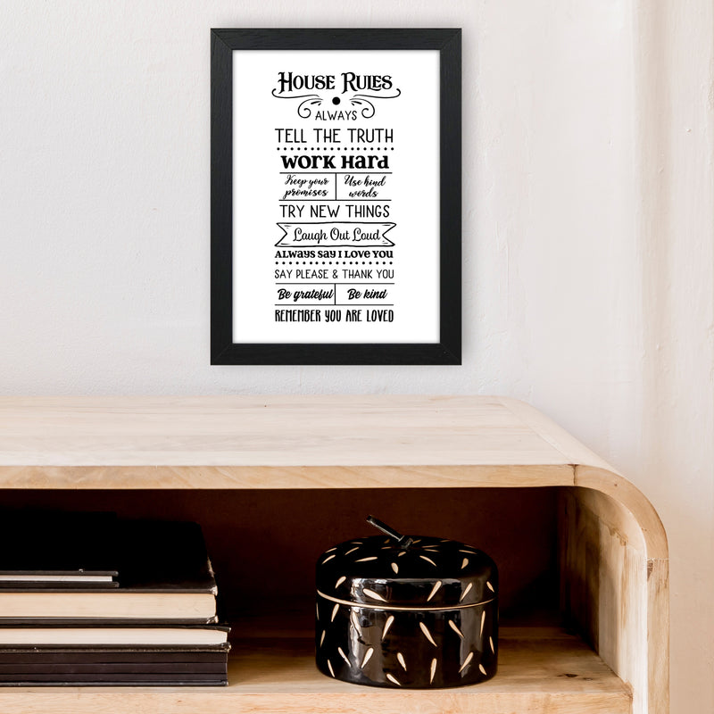 House Rules  Art Print by Pixy Paper A4 White Frame