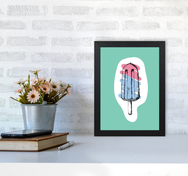 Kitchen Pop Ice Lolly Mint Art Print by Pixy Paper A4 White Frame