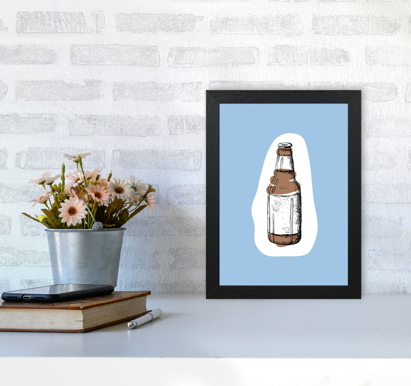 Kitchen Pop Beer Blue Art Print by Pixy Paper A4 White Frame