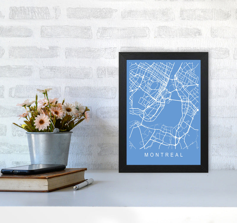 Montreal Map Blueprint Art Print by Pixy Paper A4 White Frame