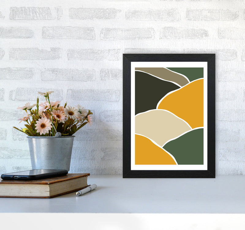 Wild Collection Hills Abstract Art Print by Pixy Paper A4 White Frame