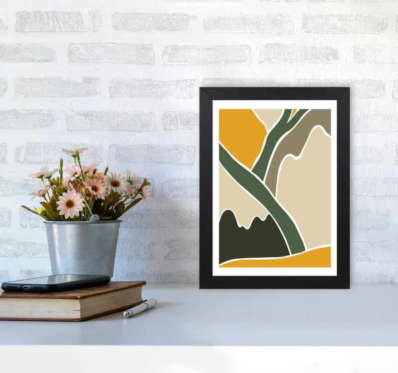 Wild Collection Mountains Abstract Art Print by Pixy Paper A4 White Frame