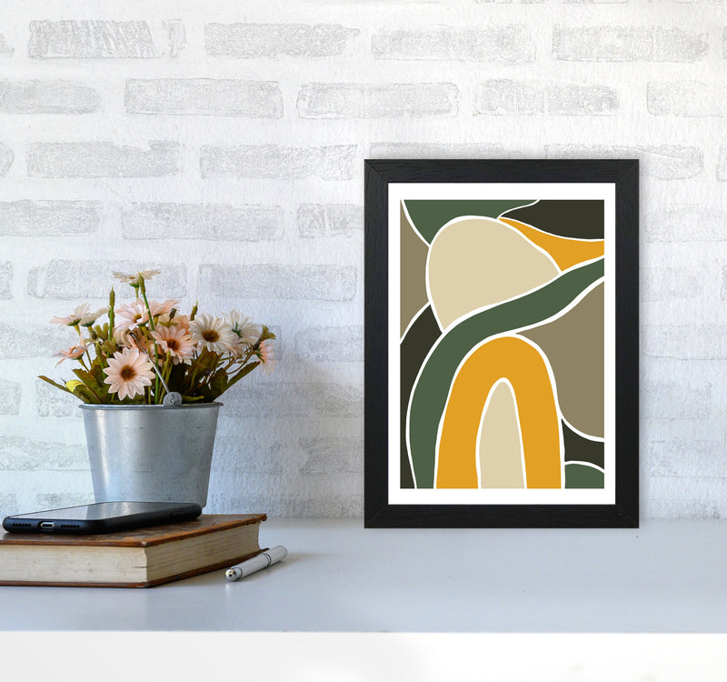 Wild Collection Rainbow and Hills Abstract Art Print by Pixy Paper A4 White Frame