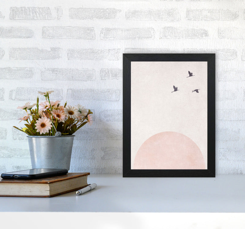 Rising sun pink cotton Art Print by Pixy Paper A4 White Frame
