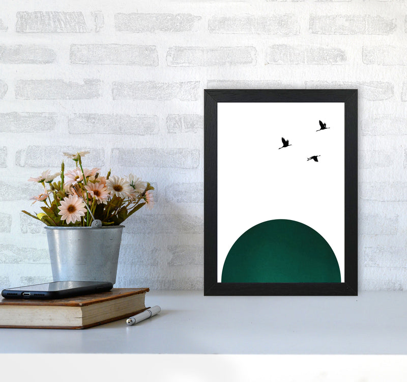 Rising sun emerald Art Print by Pixy Paper A4 White Frame