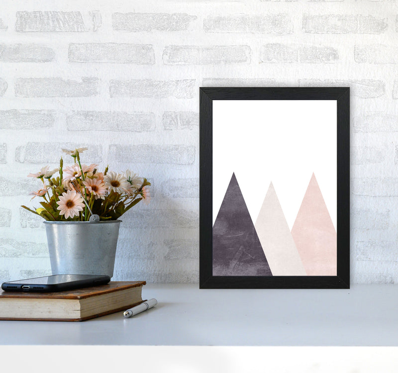 Mountains pink cotton Art Print by Pixy Paper A4 White Frame