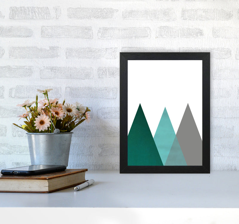 Mountains emerald Art Print by Pixy Paper A4 White Frame