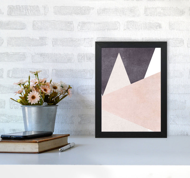 Large triangles pink cotton Art Print by Pixy Paper A4 White Frame