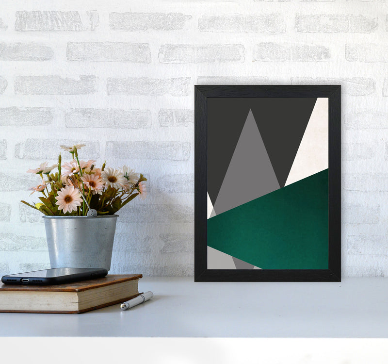 Large triangles emerald Art Print by Pixy Paper A4 White Frame