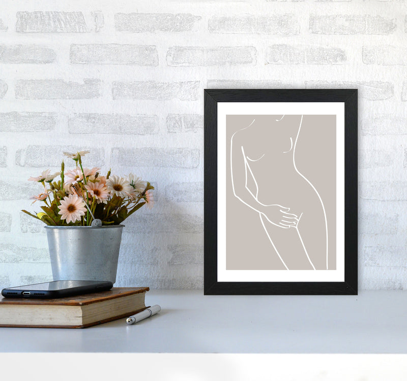 Inspired Stone Woman Silhouette Line Art Art Print by Pixy Paper A4 White Frame