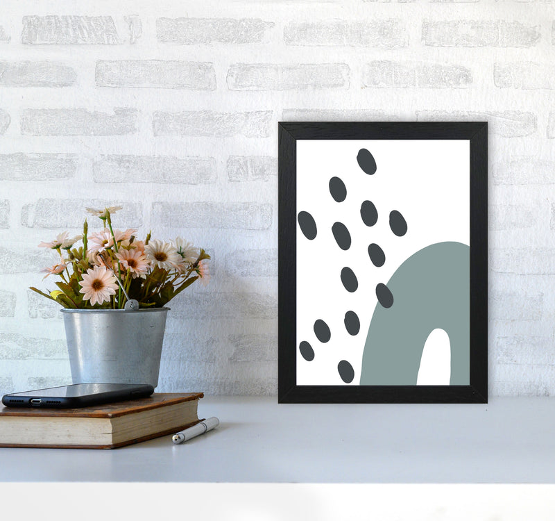 Inspired Teal Rainbow with Polka Art Print by Pixy Paper A4 White Frame