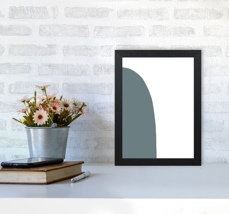 Inspired Teal Half Stone Left Art Print by Pixy Paper A4 White Frame