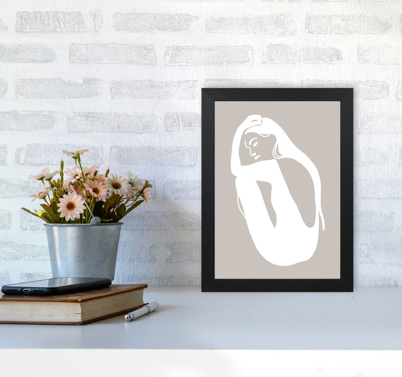 Inspired Stone Woman Silhouette Art Print by Pixy Paper A4 White Frame
