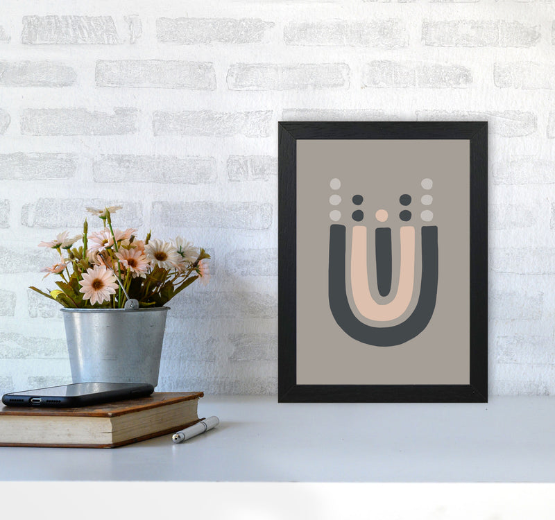 Inspired Upside Down Natural Rainbow Taupe Art Print by Pixy Paper A4 White Frame