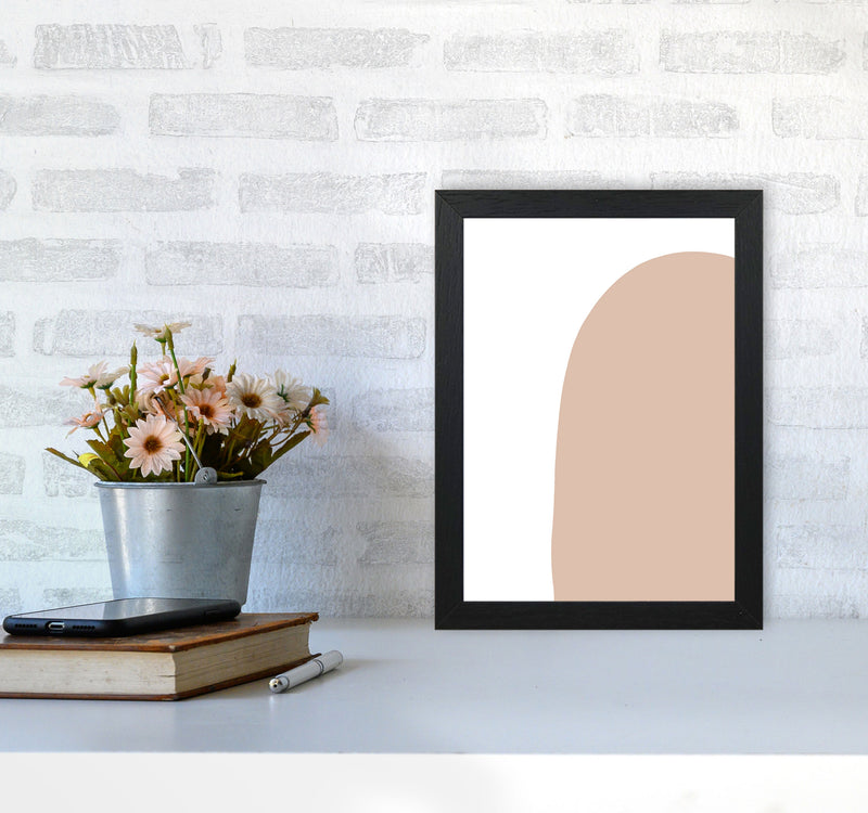 Inspired Pink Abstract Shape Art Print by Pixy Paper A4 White Frame
