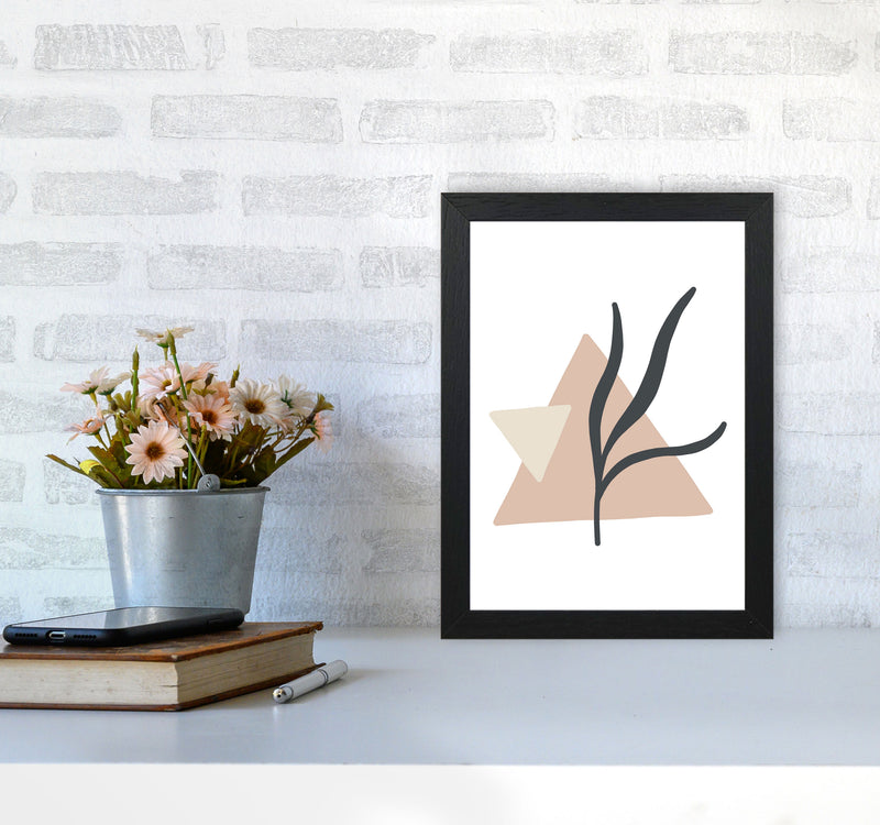 Inspired Pink Triangle Abstract Art Print by Pixy Paper A4 White Frame
