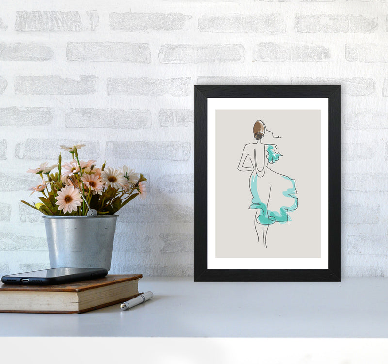 Inspired Stone Woman in Dress Line Art Art Print by Pixy Paper A4 White Frame