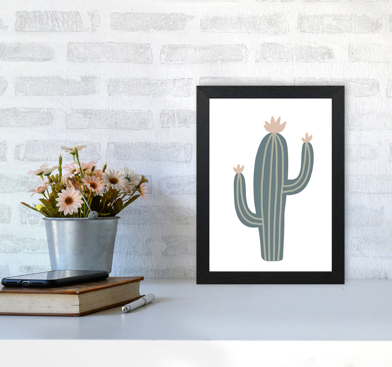 Inspired Natural Cactus Art Print by Pixy Paper A4 White Frame