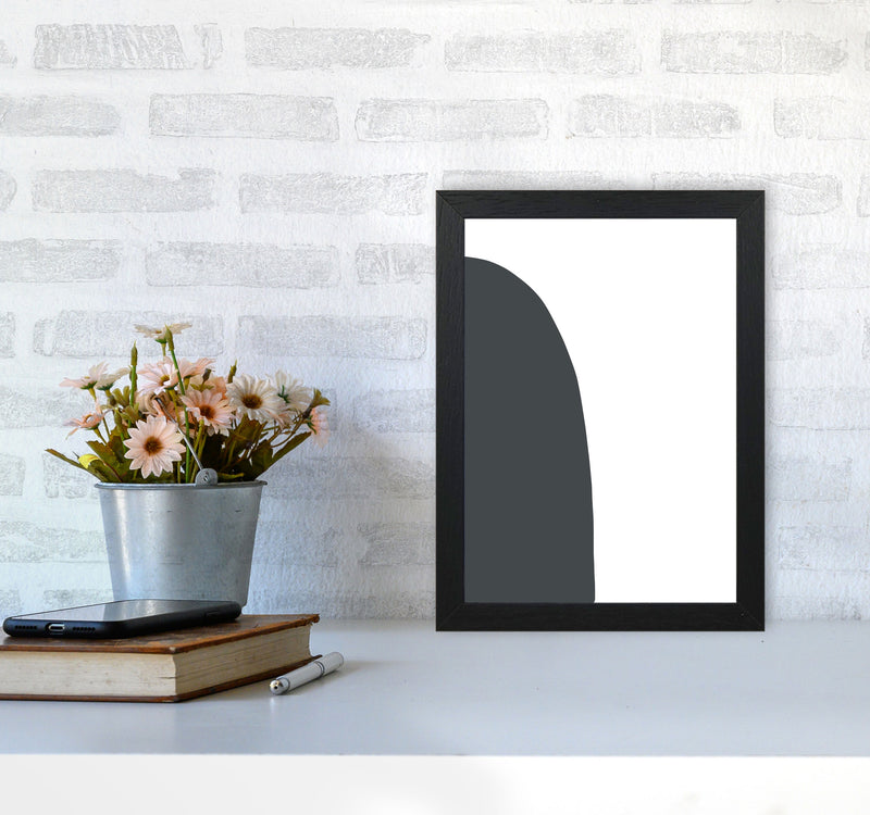 Inspired Off Black Half Stone Left Art Print by Pixy Paper A4 White Frame