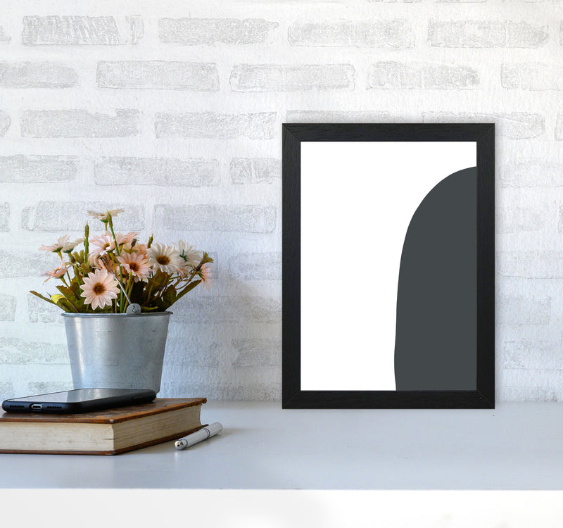 Inspired Off Black Half Stone Right Art Print by Pixy Paper A4 White Frame