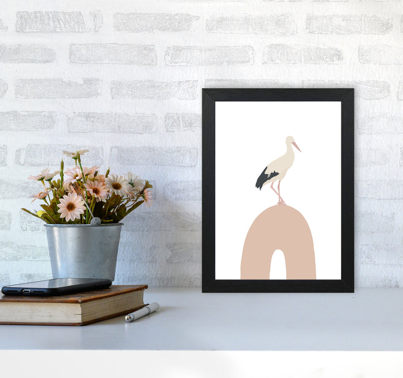 Inspired Bird on Rainbow Art Print by Pixy Paper A4 White Frame