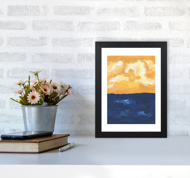Horizon Abstract Sea  Art Print by Pixy Paper A4 White Frame