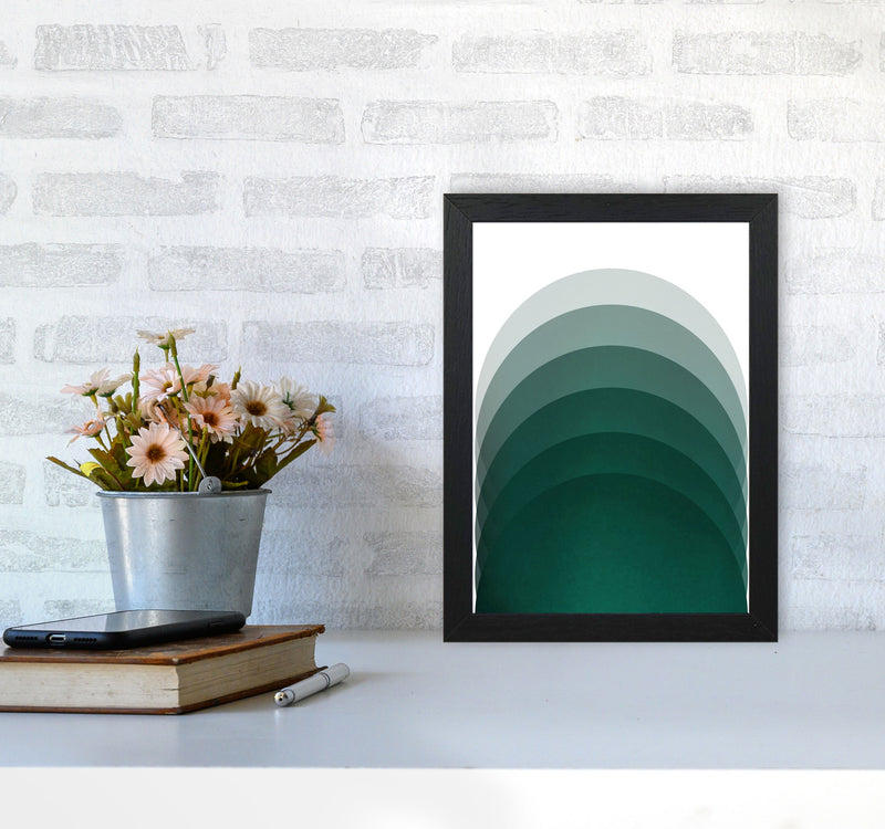 Gradient Sun rising emerald Art Print by Pixy Paper A4 White Frame