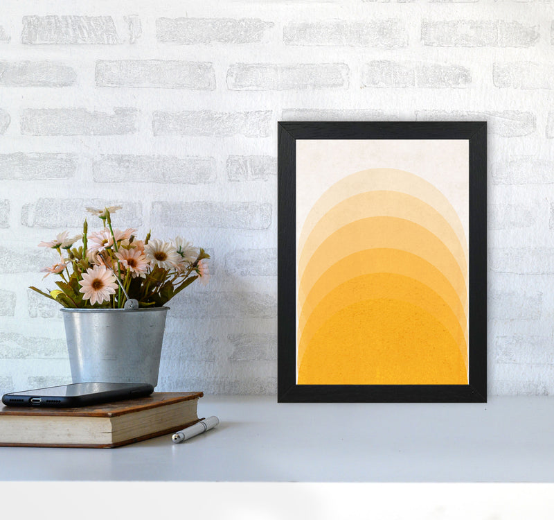 Gradient Sun rising mustard Art Print by Pixy Paper A4 White Frame