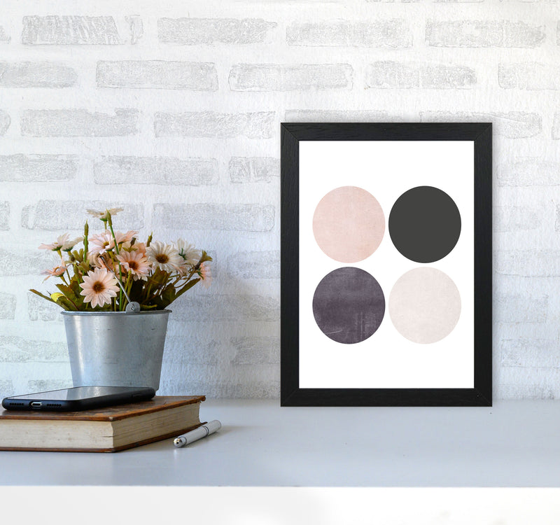 Circles pink cotton Art Print by Pixy Paper A4 White Frame