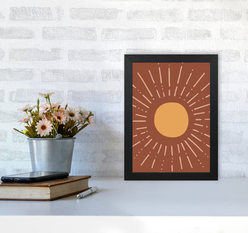 Autumn Sun abstract Art Print by Pixy Paper A4 White Frame