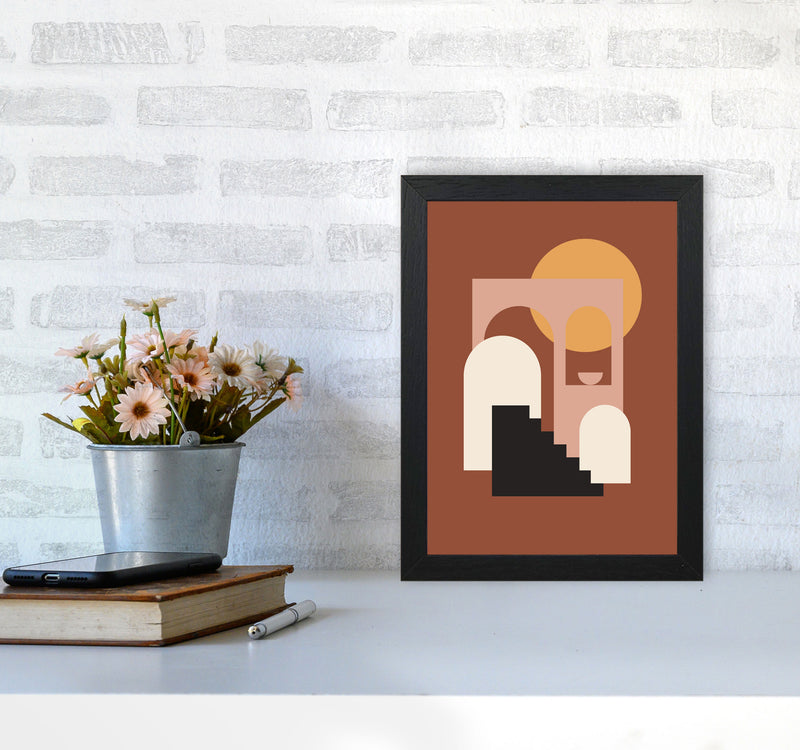 Autumn Sienna abstract Art Print by Pixy Paper A4 White Frame