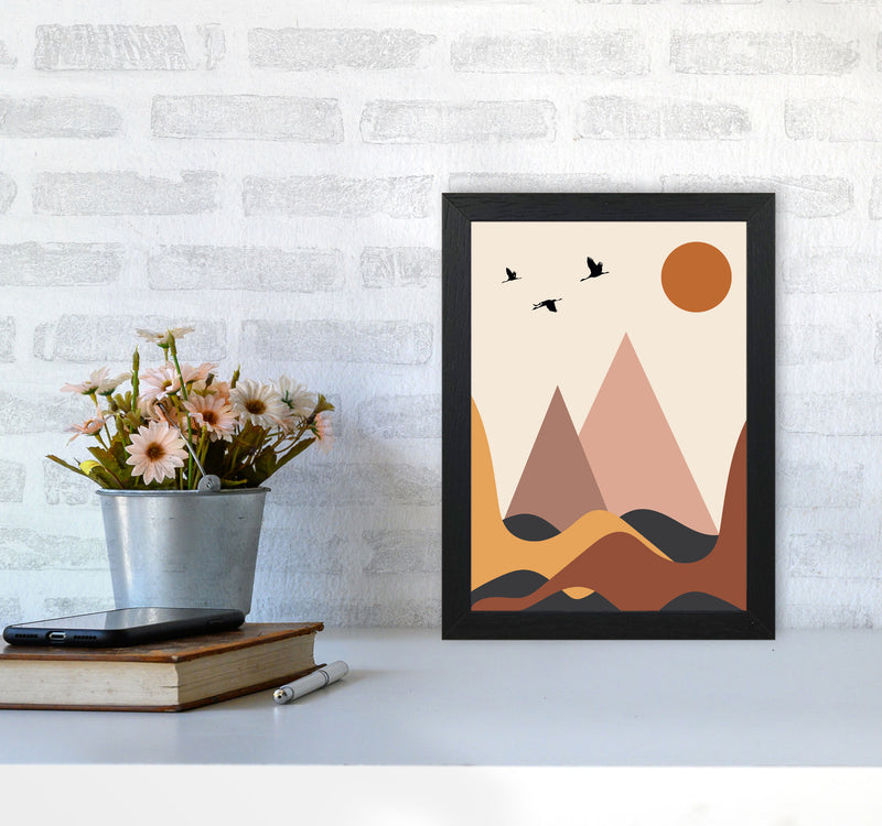 Autumn Mountains abstract Art Print by Pixy Paper A4 White Frame