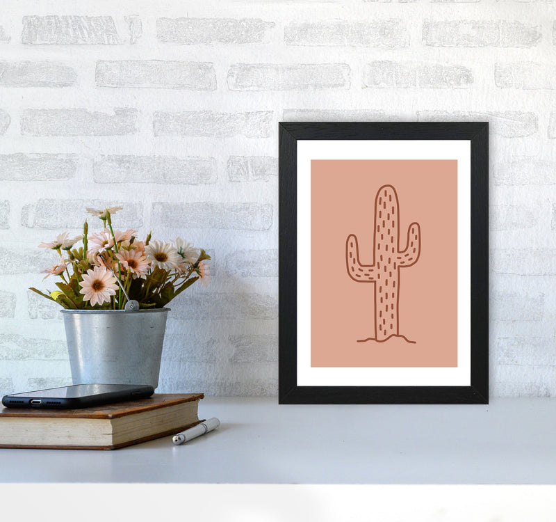 Autumn Warm Cactus abstract Art Print by Pixy Paper A4 White Frame