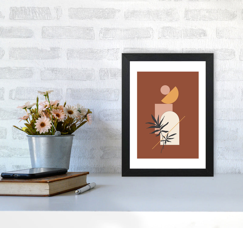 Autumn Fern abstract Art Print by Pixy Paper A4 White Frame