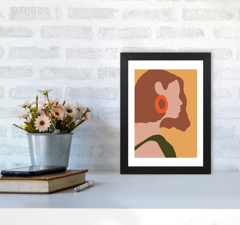 Autumn Amber abstract Art Print by Pixy Paper A4 White Frame