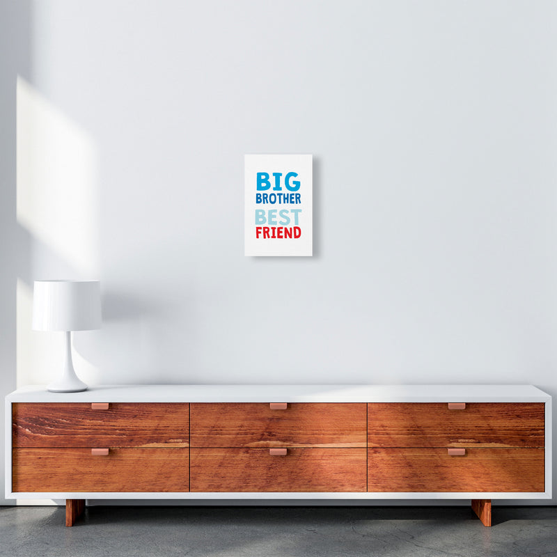 Big Brother Best Friend Blue Framed Typography Wall Art Print A4 Canvas