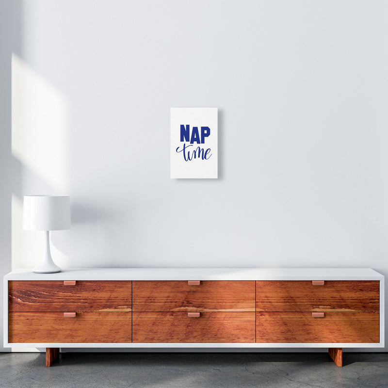 Nap Time Navy Framed Typography Wall Art Print A4 Canvas