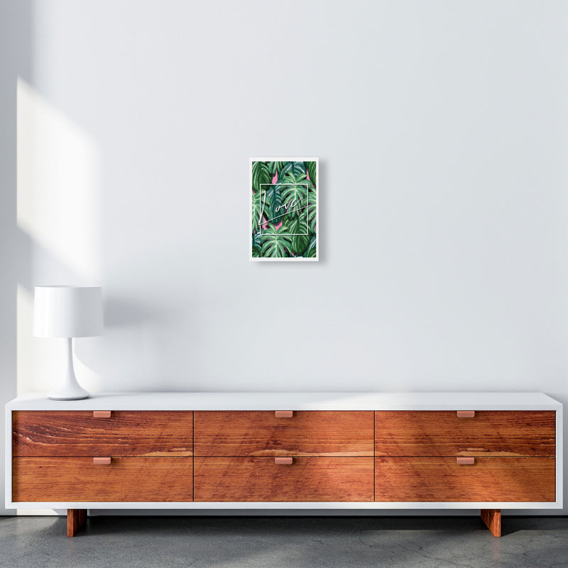 Love Green Leaves Modern Print, Framed Botanical & Nature Art Print A4 Canvas