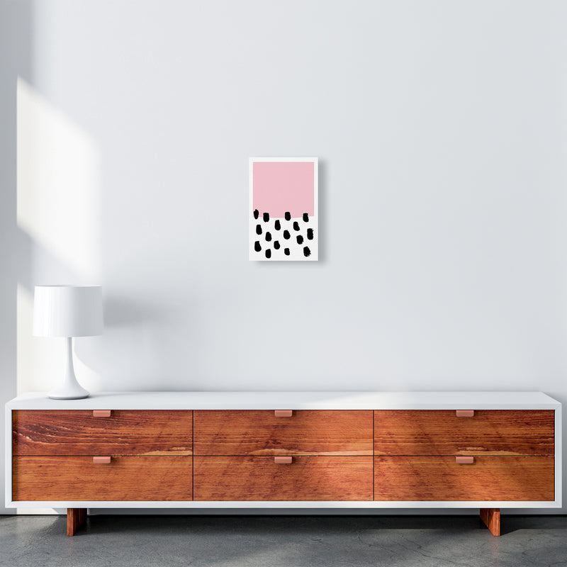 Pink Polka Neon Funk  Art Print by Pixy Paper A4 Canvas
