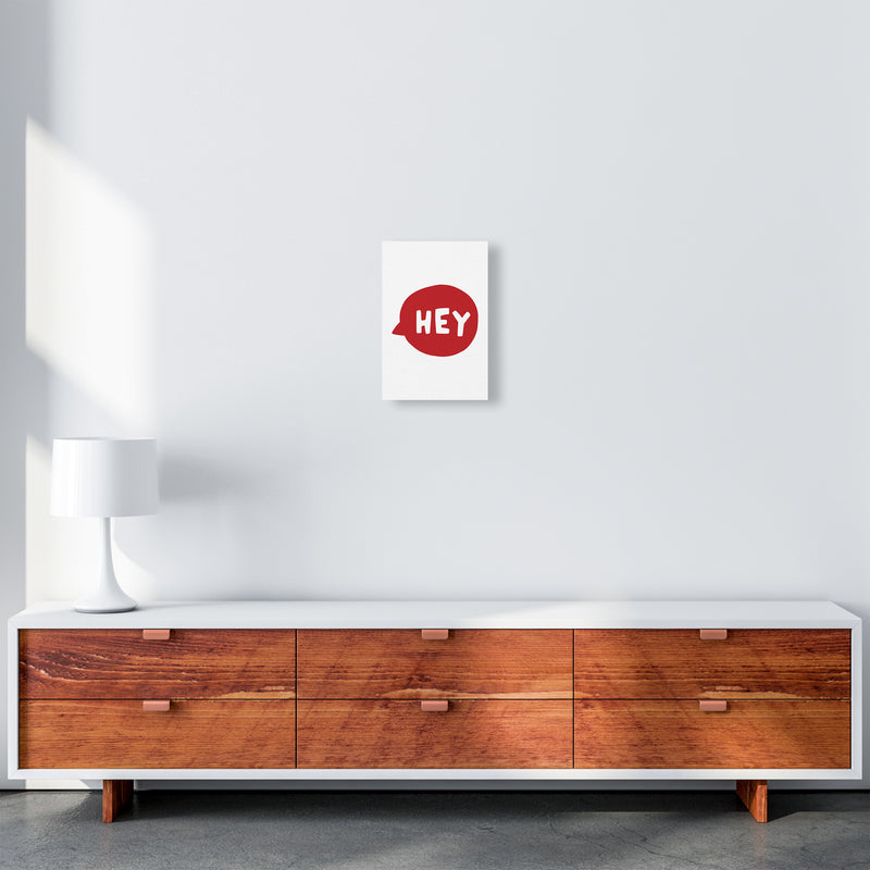 Hey Bubble Red Super Scandi  Art Print by Pixy Paper A4 Canvas