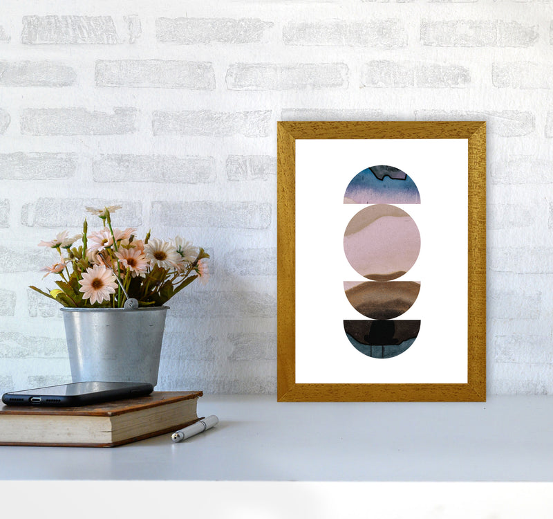 Abstract Circles White Background Modern Print A4 Print Only