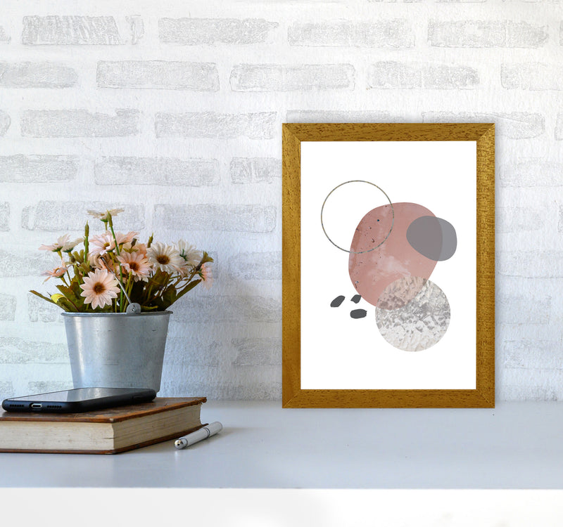 Peach, Sand And Glass Abstract Shapes Modern Print A4 Print Only