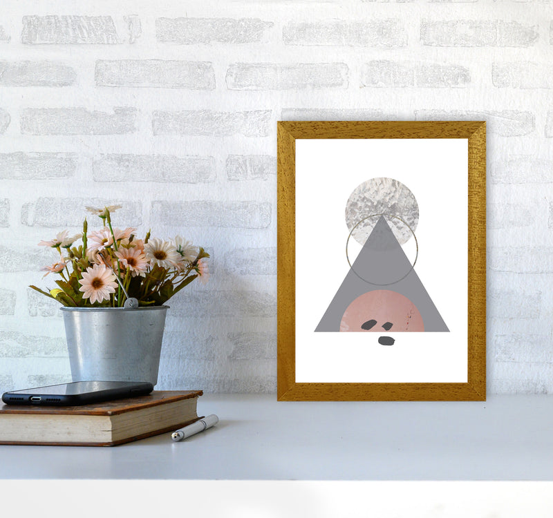 Peach, Sand And Glass Abstract Triangle Modern Print A4 Print Only