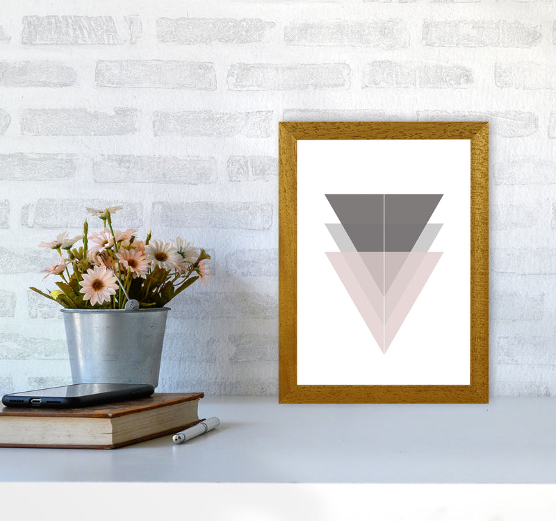 Black, Grey and Pink Abstract Triangles Modern Print A4 Print Only