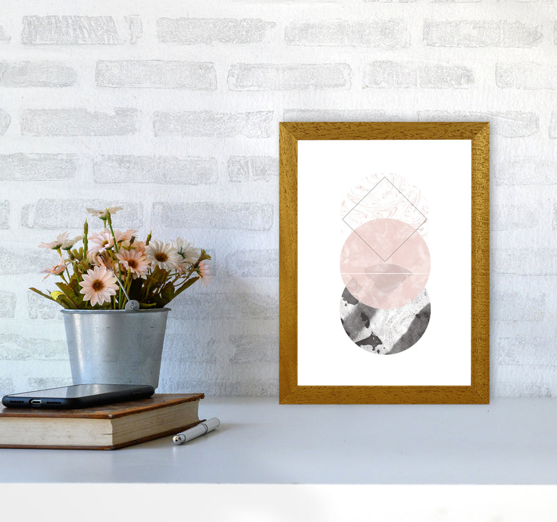 Black And Pink Marble Abstract Circles Modern Print A4 Print Only