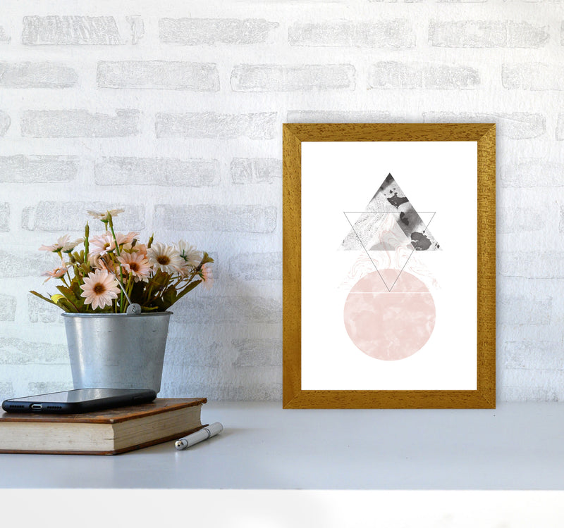 Black And Pink Marble Abstract Triangle And Circle Modern Print A4 Print Only